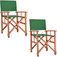 Casaria Regiestoel Cannes Set van 2 Groen Eucalyptus FSC-gecertificeerd