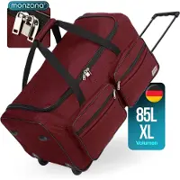 Monzana Reistas met wielen, 85 liter, 70x36x34 cm, bordeauxrood