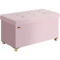 Casaria Opbergbank Roze Fluweel 76x38x42cm opvouwbaar