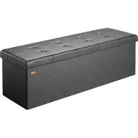 Casaria Opbergbank - 115x40x40cm 131L Kunstleer - Zwart