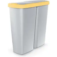 Monzana Afvalbak Duo grijs/geel 50L 55x25x57cm