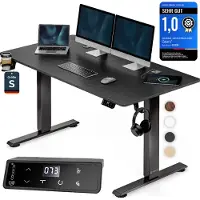 Casaria Zit sta bureau Zwart 120x60x72-117cm