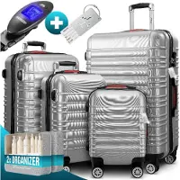 Monzana Reiskoffers 4-delige Zilver ABS accessoires