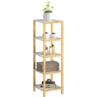 Casaria Sokkel Bamboe Wit 140x33x34cm