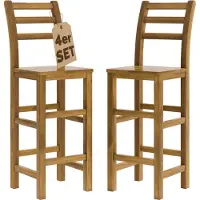 Casaria Barkruk met Rugleuning 4 Stuks Acaciahout
