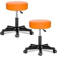 Casaria Verstelbare Draaikruk - 46/60cm Zithoogte – 2 Stuks Oranje