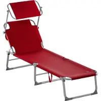Casaria Ligbed Hawaï Rood Aluminium 195x60x30cm