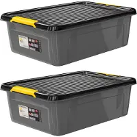 Monzana Opbergbox Set van 2 Grijs/Antraciet 58x39x16cm stapelbaar
