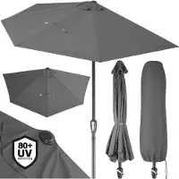 Kingsleeve Halve Parasol Antraciet UV-bescherming 80+