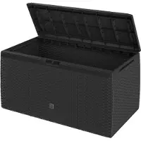 Casaria Kussenbox Rato Plus Antraciet 290L met wielen