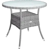 Casaria Polyrotan Balkontafel Grijs Ø80cm