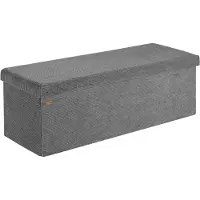 Casaria Opbergbank Antraciet Koord 114x38x38cm MDF opvouwbaar