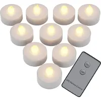 Monzana Theelichtjes LED Set van 10 Wit Kunststof 37x36mm