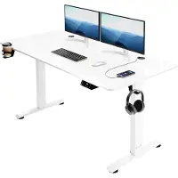 Casaria Zit sta bureau Wit 140x60x73-118cm