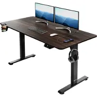 Casaria In hoogte verstelbaar bureau Bruin 140x60x73-118cm