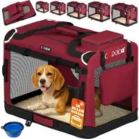 Cadoca Hondentransportbox Donker Rood L 70x52x50cm