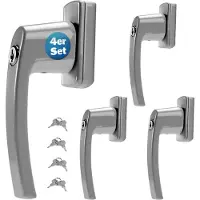 Monzana Raamsluiting met Slot 4 stuks Zilver