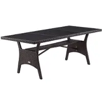Casaria Polyrotan Tuintafel Takeo Bruin 190x90x75cm WPC