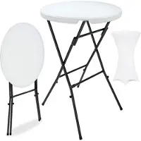 Casaria Statafel Wit Ø72cm + Statafelhoes Wit Ø70cm