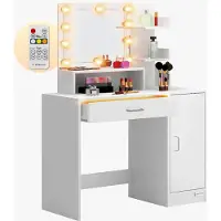Casaria Make Up Tafel Jocelyn Wit 140x90x40cm met LED