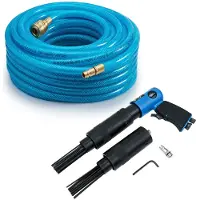 Monzana Persluchtslang Haspel + Nagelpistool Blauw Zwart 20M