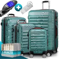 Monzana Reiskoffers 4-delige Groen ABS accessoires