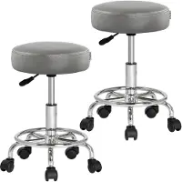 Casaria Kruk op Wielen - 2 Stuks Draaibaar Hoogte 51-65 cm – Grijs