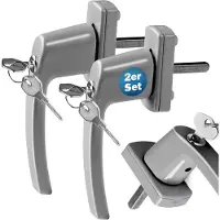 Monzana Raamsluiting 2 stuks Zilver incl Slot