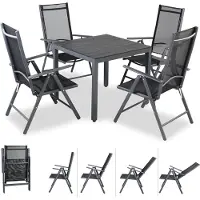 Casaria Tuinset Bern 5-delig Antraciet Aluminium WPC