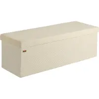 Casaria Opbergbank Beige Koord 114x38x38cm MDF opvouwbaar