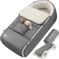 Monzana Voetenzak voor kinderwagen Grijs gevoerd incl tas