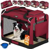 Cadoca Hondentransportbox Donker Rood XL 82x56x58cm