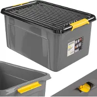 Monzana Opbergbox Grijs/Antraciet 58x39x25cm stapelbaar