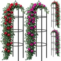 Gardebruk Rozenkolom Set van 4 Zwart 200x40cm
