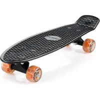 Monzana Skateboard Retro Zwart/Oranje met LED