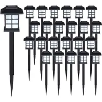 Monzana LED solarlampjes set van 24 zwart