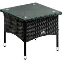 Casaria Polyrotan Bijzettafel Zwart 50x50x45cm