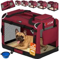 Cadoca Hondentransportbox Donker Rood M 60x42x44cm
