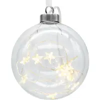 Casaria Kerstbal Glas Ø 9,5cm LED Warmwit