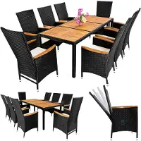 Casaria Polyrotan Tuinset 9-tlg Zwart