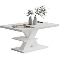 Casaria Salontafel Detroit - Extra Legblad 90x60x45cm - Wit
