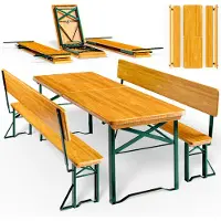 Casaria Bierbank Set 3-delig met Rugleuning