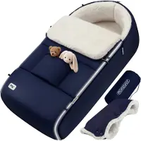 Monzana Voetenzak voor kinderwagen Marineblauw gevoerd incl tas