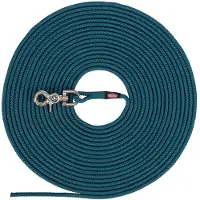 Trixie Hondenriem - Sleeplijn Rond 5m Petrol Blauw - Duurzaam Zeiltouw, Drijvend, Zonder Handlus