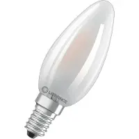 Ledvance LED Filament Kaarslamp E14 - 4W 470lm 2700K 230V - Mat Glas - Ø35mm - Geschikt voor klassiek interieur, wandlampen, hotels