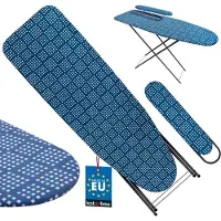 KOTARBAU Verstelbare Strijkplank 118 x 36 cm - met Mouwplank - Inklapbare Strijkplank - Strijkijzerhouder - Blauw