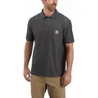 Carhartt Polo Men Midweight S/S Pocket Carbon Heather-XL