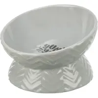 Trixie - Verhoogde Voerbak/Waterbak - Keramiek - Grijs - 350 ML