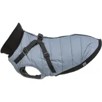 Trixie Hondenjas Pontis - Blauwgrijs, Geïntegreerd Tuig, Fleece Voering - 27 cm