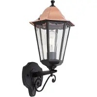 QAZQA Klassieke wandlamp zwart met koper IP44 - Havana
